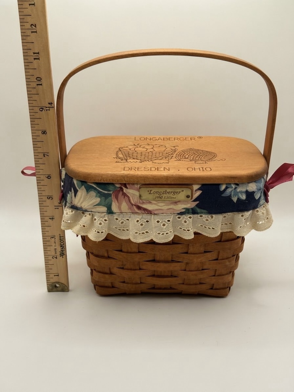 Longaberger 1994 Dresden Basket Combo w/ Family Signatures